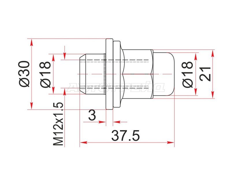 Гайка колесная закрытая чёрная TOYOTA HILUX /LAND CRUISER PRADO /TACOMA /WILL VS (SAT: ST-90942-01077)