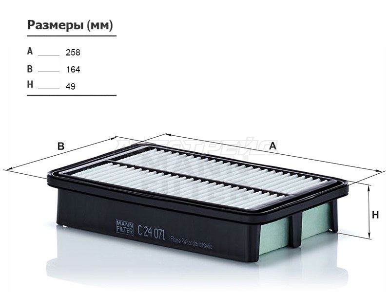 Фильтр воздушный HYUNDAI CRETA 16- (MANN: C24071)