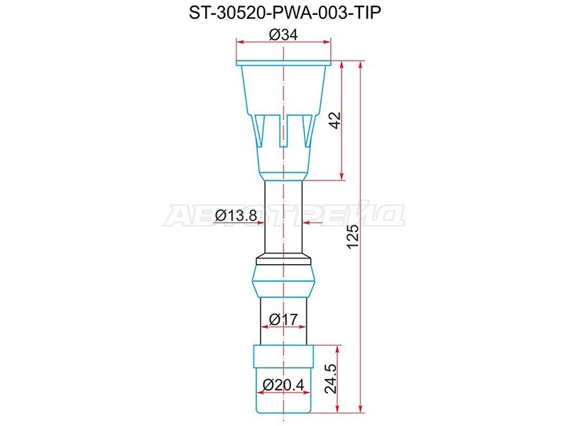 Наконечник катушки HONDA LDA1 /LDA2 /L13 (30520-PWA-003) (SAT: ST-30520-PWA-003-TIP)